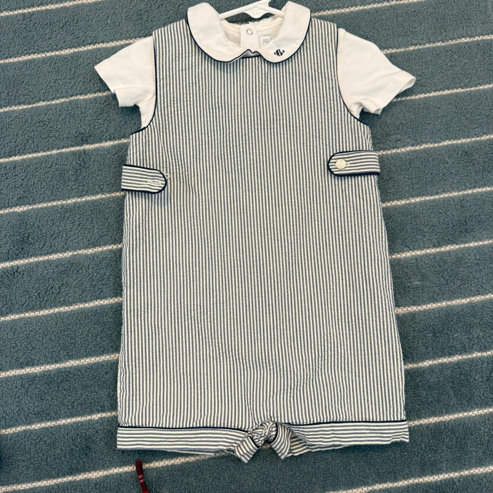 Ralph Lauren Baby Romper with Peter Pan Collar